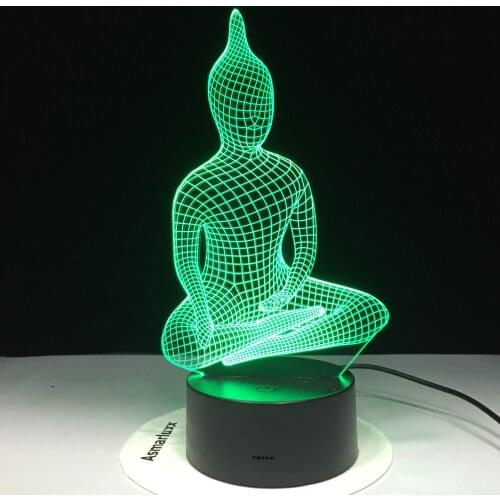 3D Night Lamp Yoga Sports Atmosphere Fitness Home Decor Lamp Meditate USB Touch Sensor Christmas Gifts Led Night Light