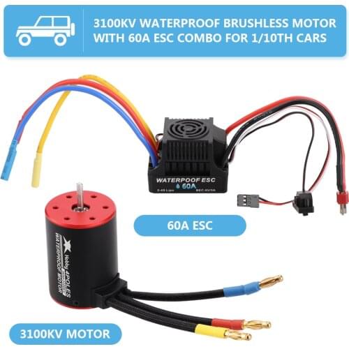 New Arrivals 3650 2300KV / 3100KV / 3900KV / 4300KV / 5200KV Brushless Motor & 60A 80A ESC Combo for 1:10 RC Car RC Boat Part