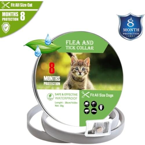 Dewel 8 Month Flea & Tick Prevention Collar for Cats Mosquitoes Repellent Collar Insect Control Collar Mosquitoes Pet Collars