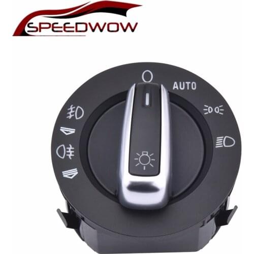 SPEEDWOW Chorme Headlight Switch Contorl Headlight Fog Lamp Contorl For Audi A6 S6 C6 RS6 Allroad For Q7 4FD941531A 4F1941531E