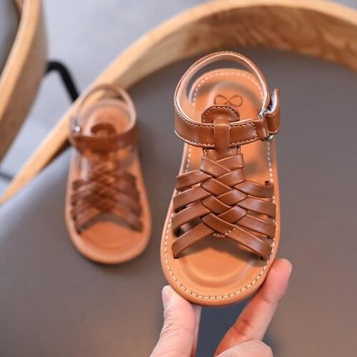 2021 New Hot Childrens Sandals Non-slip Open Toe Sandals Child Classic Cross Roman Sandals Baby Girls Boys Beach Sandals
