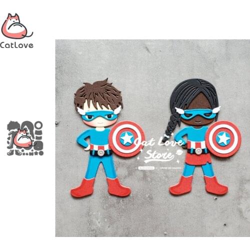 Catlove Superhero Boy Girl Metal Cutting Dies Scrapbooking Mold Stencil Die Cut Card Making DIY Craft Embossing New Die For 2020