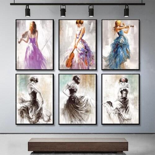 Modern Mural Living Room Abstract Canvans Paintings Posters and Prints Modern Grace Girl Ballerina Art Painting Home Decoration