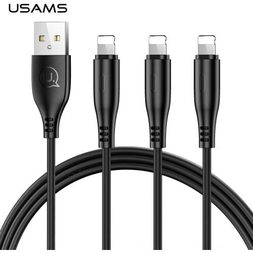 USAMS 3pcs/a lot USB Cable for iPhone 11 cable,1m 2A Fast Charging Data cable for iPhone XR XS Max X 8 7 6 ios 12 11 10 usb