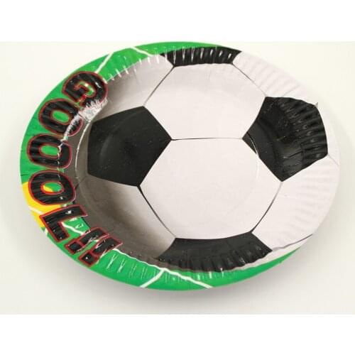 Party Supplies 10pcs 7inch Football Soccer Theme Party Decoration Disposable Tableware Paper Plate Dishes