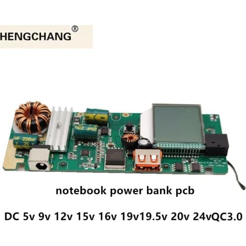Notebook Power Bank BMS QC3.0 Battery Fast Charger PCB Shell DC5V12v15v 19V USB External DIY Pcba