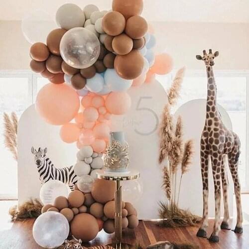 30/50pcs 5/10inch Coffee Brown Beige Green Balloons Arch Kit Pastel Wedding Balloons Decoration Birhtday Balloons Party Supplies