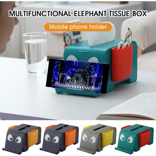 Tissue Box Multifunctional creative elephant-shaped drawer box home remote control storage bracket