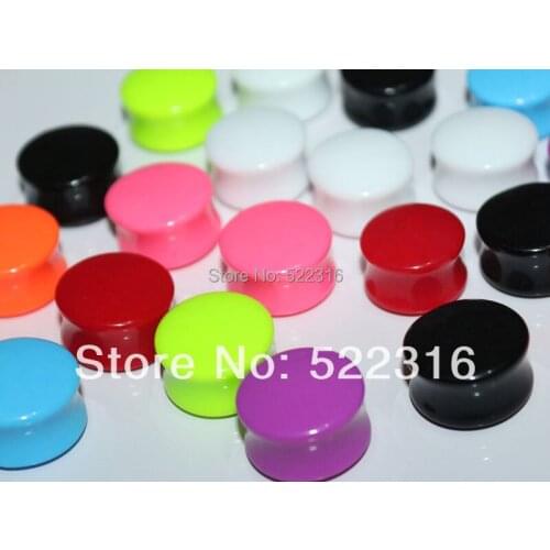 Body piercing jewelry uv acrylic solid color saddle ear plugs gauges stretcher ear kits expander earrings