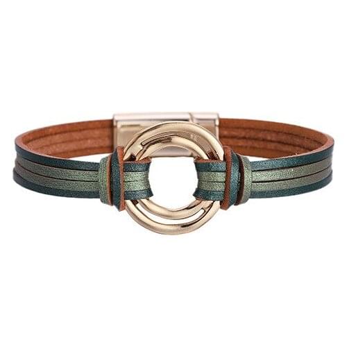 ORNAPEADIA Jewelry New Bracelet Bohemian Multi-layer Leather Bracelet Fashion Color Matching Magnetic Buckle Bangles Wholesale