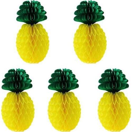 1pc Pineapple Tissue Paper Pom Poms DIY Paper Flower Balls Pompoms for Wedding Decoration Summer Tropical Hawaii Party Supplies