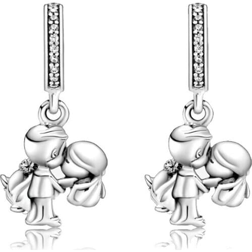 2pcs/lot fit original pandora lover charms bracelet & bangle pendant Romantic bead jewelry making for women gift