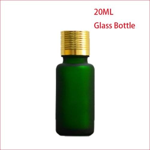 20ML Green Frosted Glass Bottles Essential oil Bottle With gold Screw Cap Womens Personal Skin Care Empty cosmetic container
