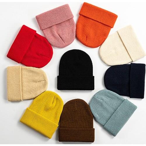 2021 Warm Solid Hat Mens And Womens Autumn And Winter College Style Windproof And Warm Solid Color Embroidered Knitted Hat