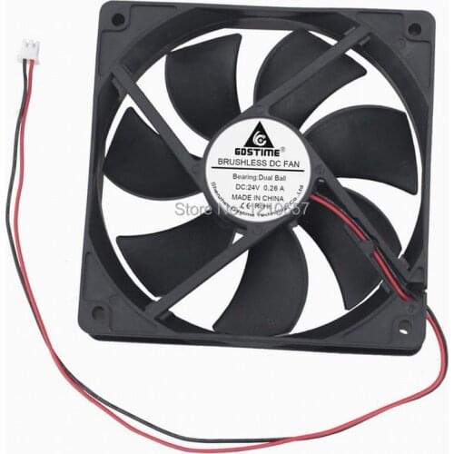 5 PCS LOT DC 24V 2Pin 120mm 120x25mm 12025 12cm Ball Cooler Motor Brushless Cooling Fan 3000RPM