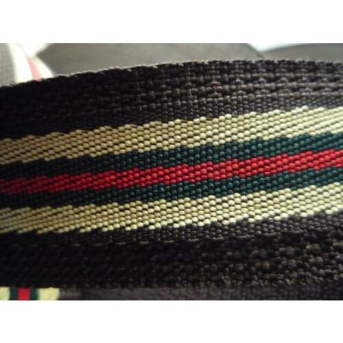 50Yards/Bag coffee color concave convex red and green interwoven polyester 32mm