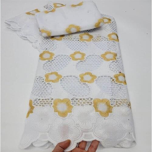 7Yards African Swiss Voile Lace In Switzerland 2021 High Quality 100%Cotton Lace Latest Dubai Fabric French Nigeria Lace h22-42