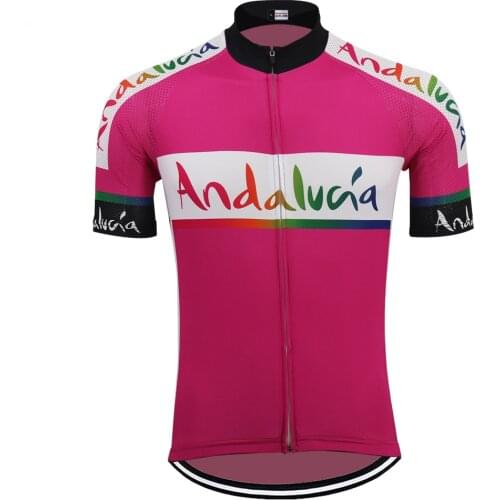 Andalucia Cycling Jersey Spain Bike Clothing Maillot Ciclismo Hombre Espana Short Sleeve Highway/Mountain Bicycle Jersey MTB