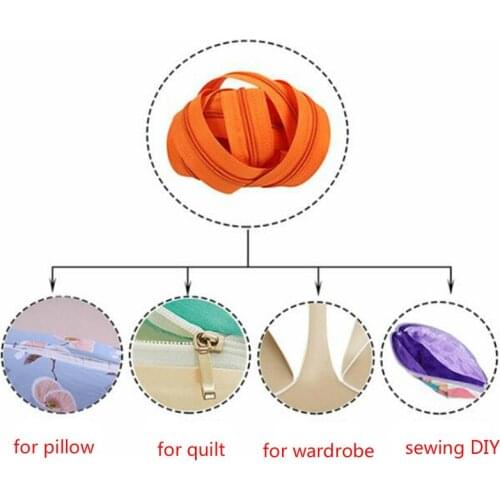 10m/lot #3 Continuous Nylon Coil Zipper Chain for Sewing Bedding Set Cover with Pull Zippers Bulk Tailoring Materials