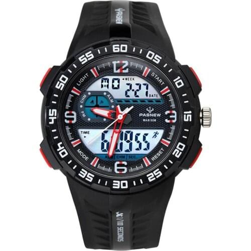 Pasnew Mens Watch Dual Display Analog Digital Quartz Watches Fashion Men Sports Watches Mens Watches Man Clock horloge mannen