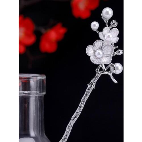 Flower Wedding Hairpin Simulated Pearls Blossom Hair Stick Accessories Hair Jewelry Gift For Women