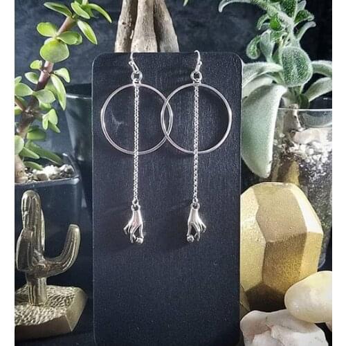 Gypsy Hand Earrings,Victorian Hand Earrings,magic Jewelry,silver Plated