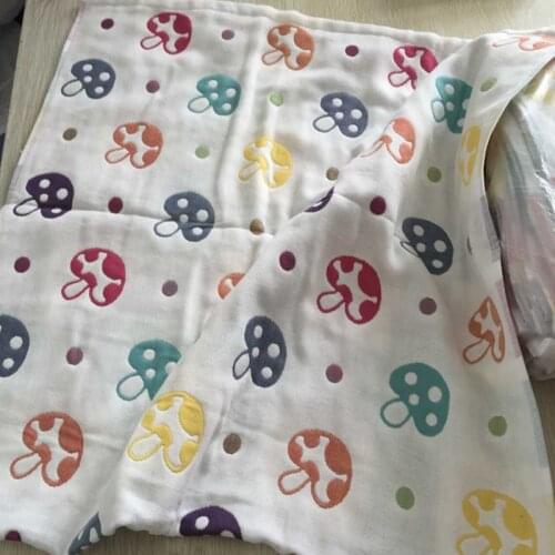 Baby Cotton Towel Four Layers Cartoon Little Mushroom Children Towel 53*110cm