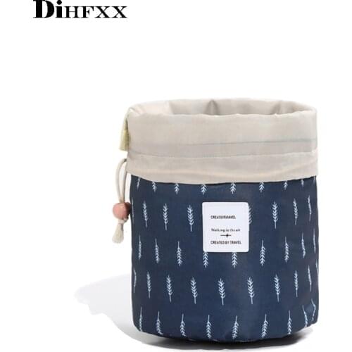 DIHFXX Lazy Drawstring Shockproof Travel Digital USB Charger Cable Earphone Case Makeup Cosmetic Organizer Accessories Bag