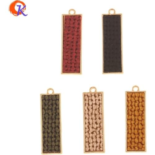 Cordial Design 50Pcs 10*32MM Jewelry Accessories/Hand Made/DIY Pendant/Rectangle Shape/Fabric Effect/Charms/Earring Findings