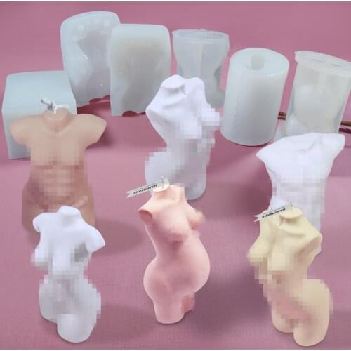 Women Men Body Art Candle Mold Aromatherapy Fragrance Perfume Wax Mould Pregnant Female Making Soap Mold