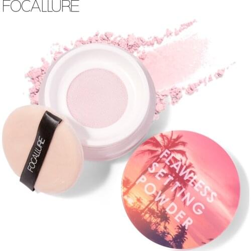 FOCALLURE 1PCS Face Makeup Brighten Powder Long-lasting Oil-control Light Thin Mineral Loose Powder Full Professional Makeup