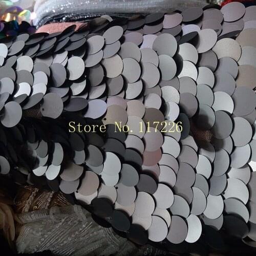 Hot selling New french round sequins lace fabric JRB-43106-1 embroidered tulle lace African sequins lace for party dress