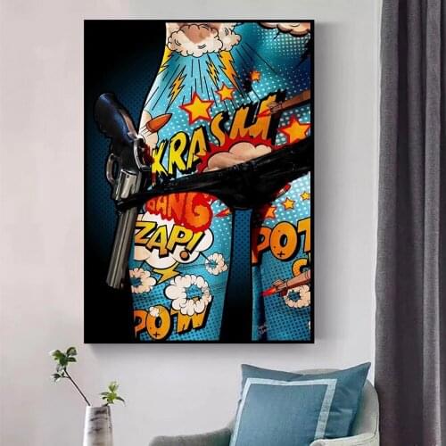 Street Art Graffiti Canvas Art Wall Paintings Posters And Prints Canvas Cool Policewoman Pictures For Living Room Home Decor