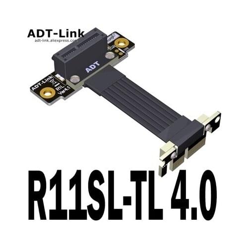 PCIE X1 Riser Cable Dual 90 Degree Right Angle PCIe 4.0 x1 to x1 Extension Cable PCI Express 1x Riser Card Ribbon Extender