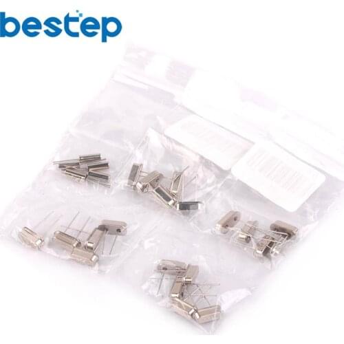 25pcs 32.768KMHZ 4MHZ 8MHZ 11.0592MHz 12MHZ Crystal Oscillator HC-49S Assortment Kit