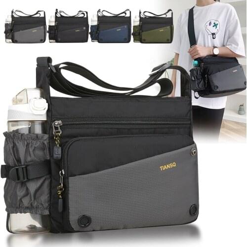 Lightweight Leisure Travel Mens Backpack Shoulder Bag Messenger Bag Wallet One-shoulder Diagonal Water Bottle Bag School Bag