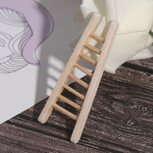 1:12 Dollhouse Miniature Handmade Wooden Ladder Doll Accessories Furniture Toys