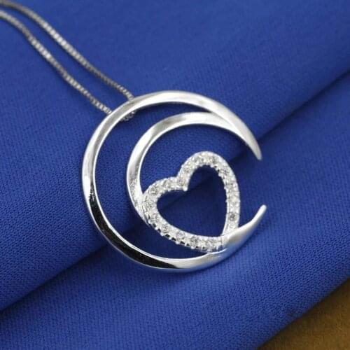 Fashion Jewelry Women Wedding Heart Zircon Pendant Necklace