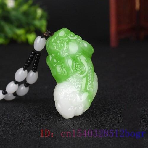Jade Pixiu Pendant Carved Gifts Lucky Natural Jewelry Women White Green Necklace Jadeite Charm Fashion Amulet Chinese Men