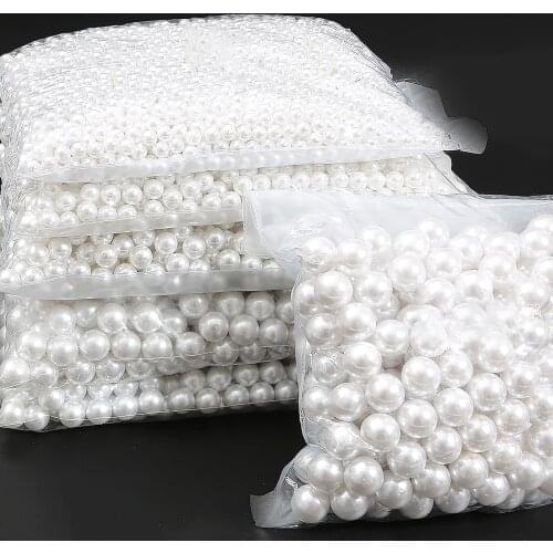 New Arrival White Color ABS Acrylic Pearl Imitation Plastic Pearl Beads For DIY Necklaces Jewelry Finding No Hole