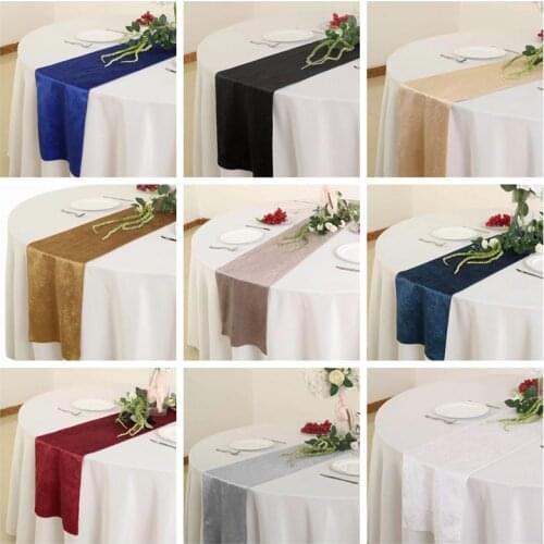 New Design Poly Velvet Table Runner Banquet Tablecloth Runners For Wedding Event Decoration