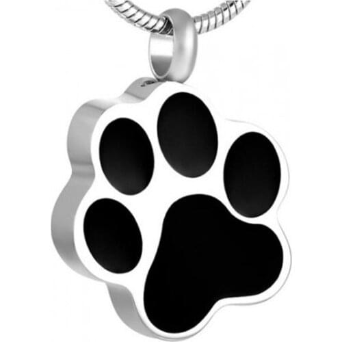 Charming Pet Paw Ash Holder Necklace Mini Urn Cremation Memorial Pendant Carved Locket Necklace For Women Men Accessories