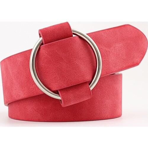 Leather Round Buckle Belts Female Leisure Jeans Wild Leather Belt Retro Fashion Casual Ladies Belt 2021 New