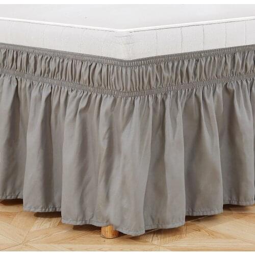 Soild Elastic Ruffles Bedding Skirts Bed Cover Comfortable Soft Bed Skirt Couvre Lit Bedding Protector Twin Full Queen King
