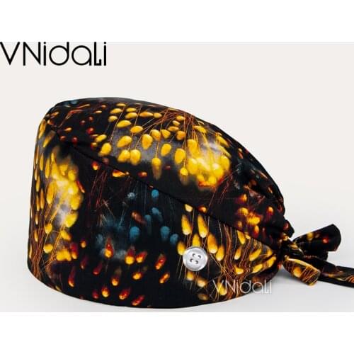 Women and Men scrub caps cotton with button cap laboratory Dental specialist work cap nurse hair cap dust breathableSkull cap