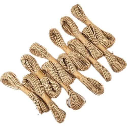 12pcs 2mm Natural Jute Twine Gift Wrapping String DIY Rope Garden Twine Cord for Arts Crafts and Gardening Applications