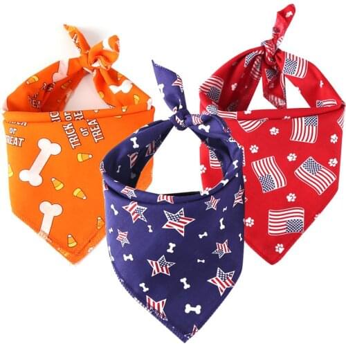 Pet Dog Saliva Towel Cat Dog Bandana Bibs Square Scarf Dog Bandana Triangle Scarf Collar Adjustable Pet Neckerchief for Dog Cat