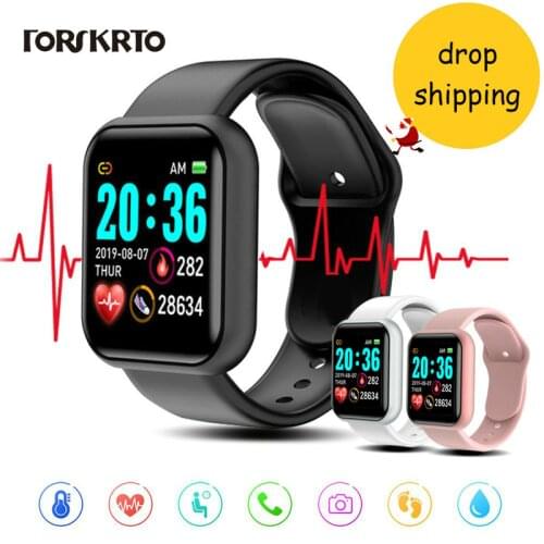 Sport Plastic box packaging Smartwatch Women D20 Y68 Blood Pressure Heart Rate Monitor Waterproof Smartwatch For Android IOS