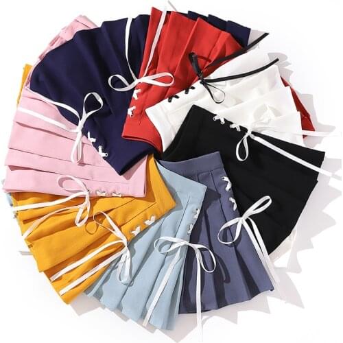 Loose High Waist Pleated Skirt Pleated Skirts Kawaii Harajuku Skirts Women Girls Lolita A-line Sailor Skirt