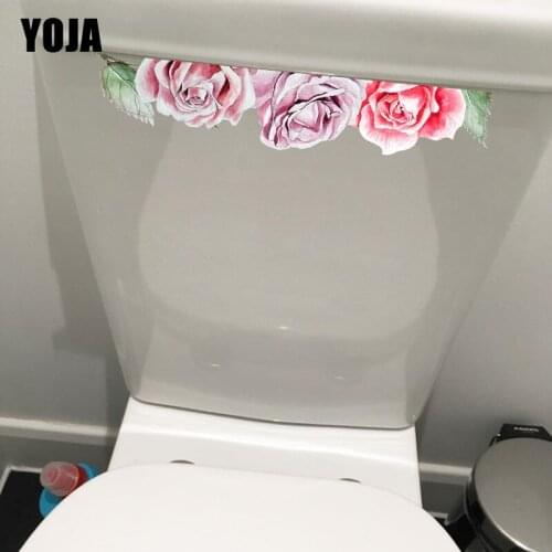 YOJA 24.1*4.7CM Watercolor Lace Classic WC Toilet Seat Sticker Fashion Bedroom Wall Decor T1-0544